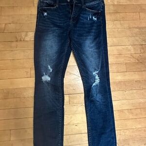 RSQ Blue Slim Jeans with Distressed Details